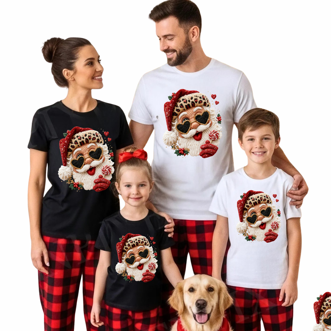 Tricouri personalizate Santa Clauss efect 3D de cusătură si  împletitură, Cadoul perfect de craciun 3225