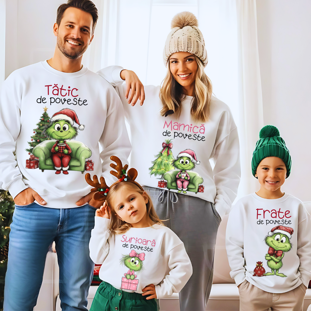 Tricouri personalizate Family, Cadoul perfect de craciun Grinch Family  25109
